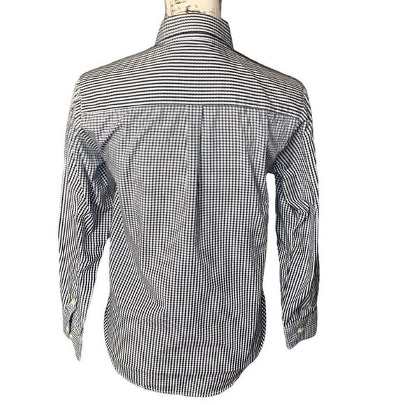 CHAPS black & white checked button down shirt 14 - Picture 2 of 6